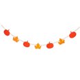 thumbnail image 2 of Fall Felt Garland,4.2 FTThanksgiving Day Wooden Beads Garland with Pumpkin Charms, Orange Autumn Theme Beaded Decor with Felt Pumpkin,Rustic Halloween Fall Banner for Home,Doorway,Window Display, 2 of 7