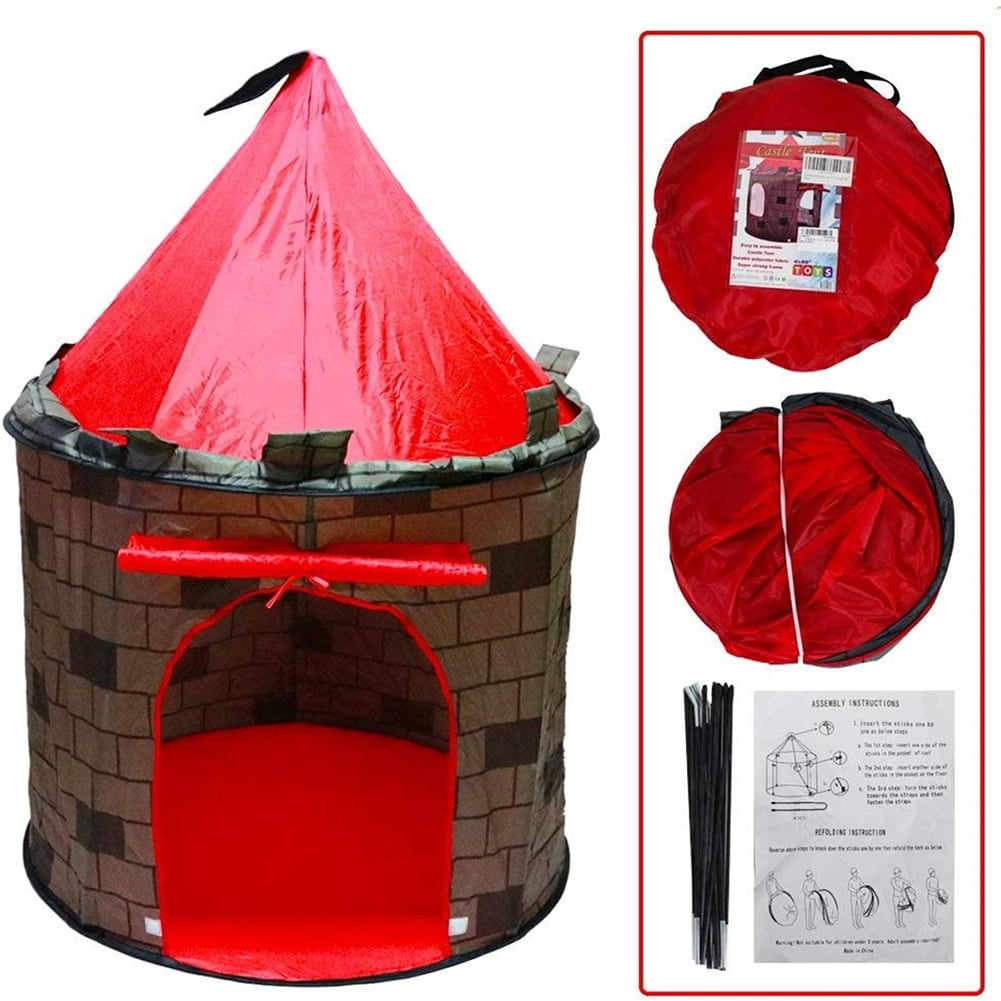 Kadyn Playhouse Castle Pop Up Tent, Outdoor Indoor Big Tent for Boys and Girls, Portable Children's Play Tent for Indoor and Outdoor, Red Kadyn Playhouse Castle Pop Up Tent, Outdoor Indoor Big Tent for Boys and Girls, Portable Children's Play Tent for Indoor and Outdoor, Red