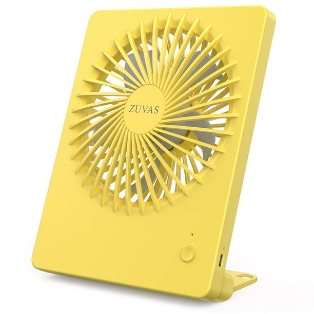 Zuvas Ventilador de escritorio con pilas, recargable con inclinación de 180 °, plegable, personal, ultra silencioso, pequeño ventilador portátil, ventilador USB de viento fuerte ajustable de 3 velocid