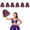 Purple gold, variant on 6-Pack Cheerleading Pom Poms, Metallic Pom Poms Bulk with Handles, Plastic Sports Pom Poms for Cheer, Dance & Parties
