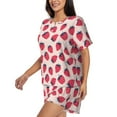 thumbnail image 5 of Sigee Strawberry for Sleepwear Casual Pjs with Pockets Women's Pajamas Sets Shorts 2 Piece Short Sleeve Lounge Sets X-Large, 5 of 9