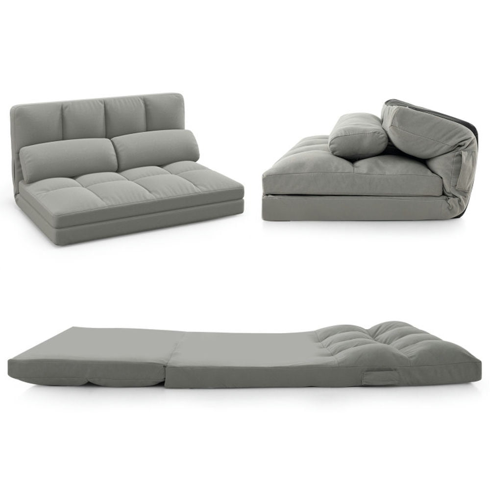 Finihen Floor Sofa, Adjustable Folding Floor Sofa Bed, Floor Sofa Bed with 6 Positions Adjustable Backrest Skin-friendly Velvet Cover, for Living Room, Bedroom, Light Gray Finihen Floor Sofa, Adjustable Folding Floor Sofa Bed, Floor Sofa Bed with 6 Positions Adjustable Backrest Skin-friendly Velvet Cover, for Living Room, Bedroom, Light Gray