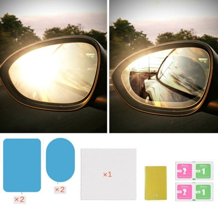 ECSiNG 4-Pack Carbon Fiber Rearview Mirror Protection Film – Anti-Scratch Strips, 12x1.44cm