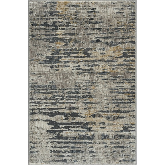 BoutiqueRugs Sywell Contemporary Area Rug - Light Gray, Charcoal, Peach - 10' x 13'11"