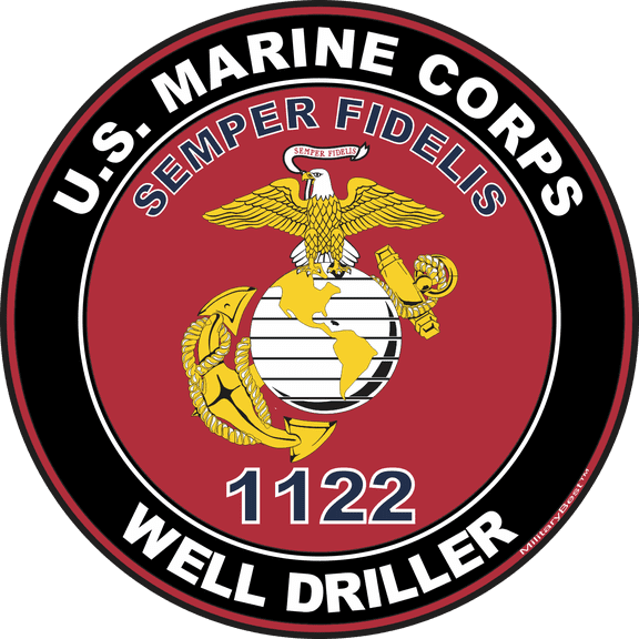 U.S.M.C. MOS 1122 Well Driller Decal 3.8" - Red