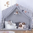 thumbnail image 1 of Carpa de juegos para niños SISTICKER para interiores con tapete y luces en forma de estrella, 1 of 7