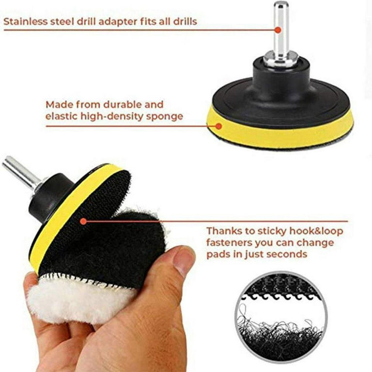Auto Car Polishing Kit With 3 Inch Buffing Pad, M10 Drill Wireless Adapter  For Pc, And Sponge Wheel Worldwide From Sellerbest, $2.68