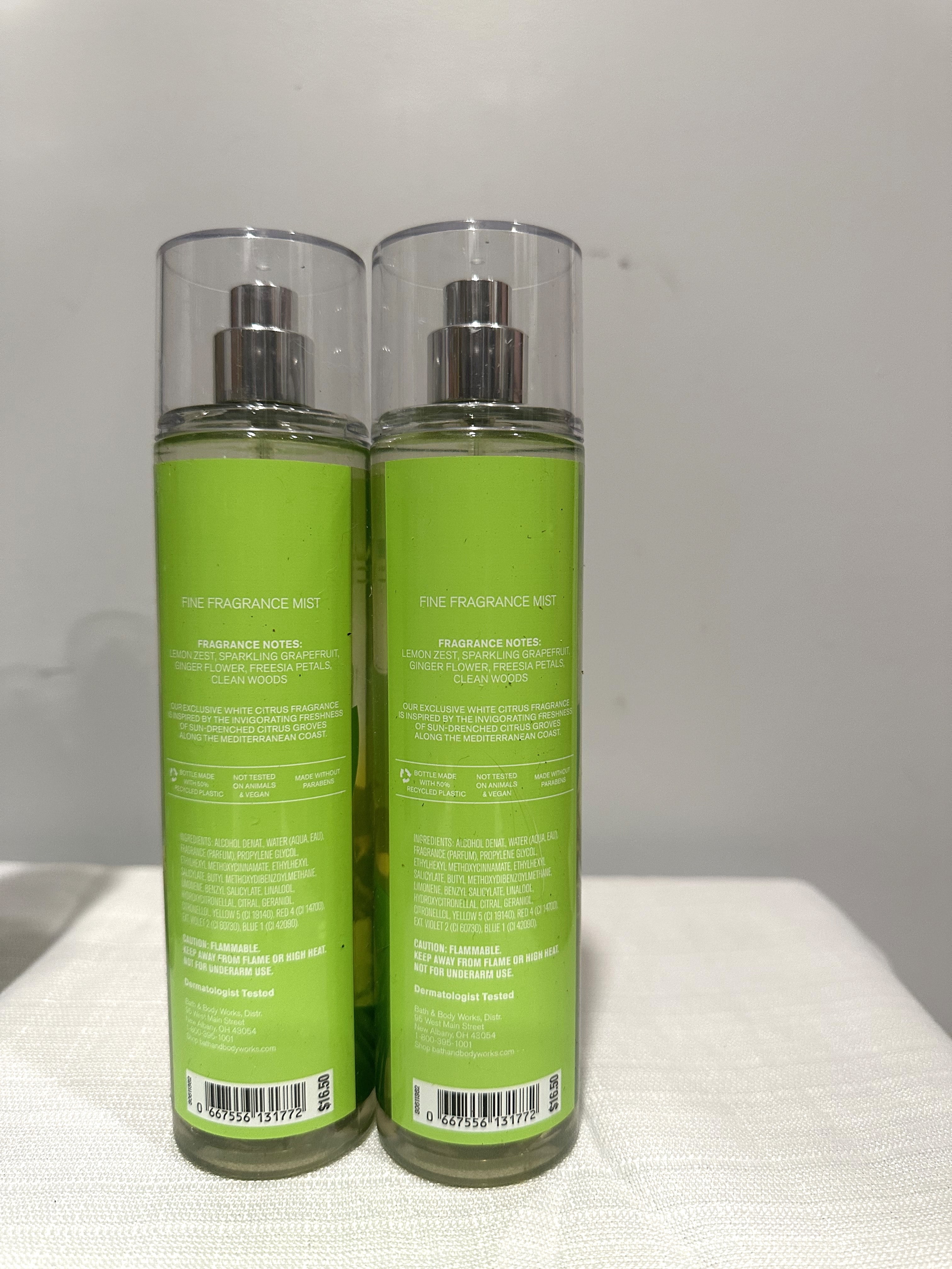 Bath & Body Works White Citrus Fine Fragrance Mist 8 fl oz Lot of 2