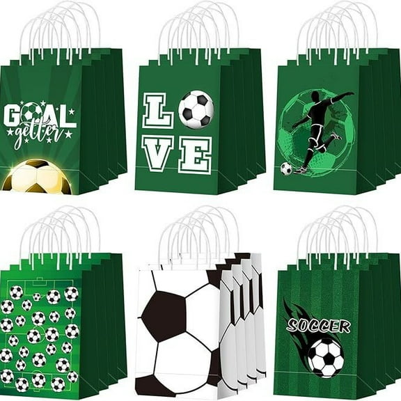 Football Theme Gift Paper Bags Candy Kraft Paper Bags Party Birthday Supplies Printed Set Wholesale