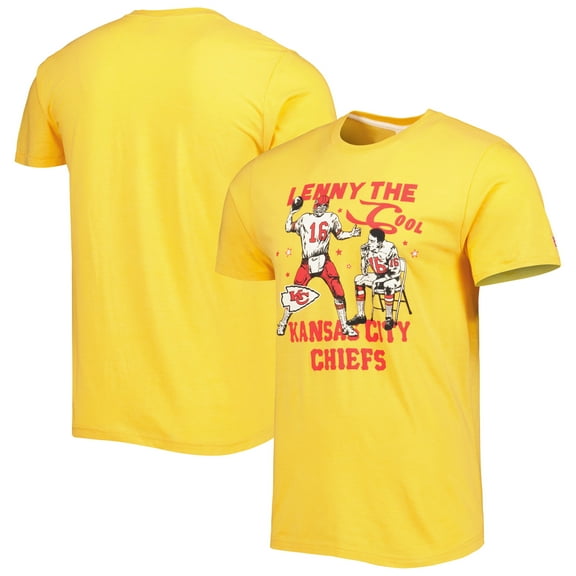 Unisex Homage Len Dawson Gold Kansas City Chiefs Caricature Retired Player Tri-Blend T-Shirt