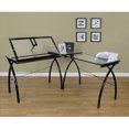 thumbnail image 3 of Studio Designs Futura Adjustable Metal and Glass Desk, Black/Clear, 3 of 3