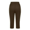 thumbnail image 6 of Brown Capri Pants for Women Capri Leggings for Women 2025 High Waisted Cutout Yoga Capris Lightweight Cozy Cropped Pants Solid Soft Pajams Pants Woman Pants Clearance, 6 of 6