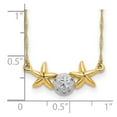 thumbnail image 2 of 14k and White Rhodium Brushed And Polished Sand Dollar Sea shell Nautical Starfish Necklace 18 Inch 23mm Wide Pendant Ne, 2 of 2