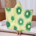 thumbnail image 5 of Green Yellow Dandelion Pattern Hooded Bath Towel，60"x35" for Ages 3 To 12 Kids, Quick Dry Lightweight Soft Microfiber Hood Beach Towel Cover Up for Kids, 5 of 7