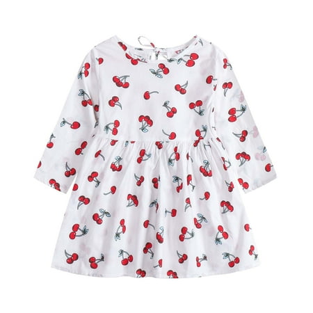 

QISIWOLE Toddler Baby Girl Clothing Long Sleeve One-Piece Floral Print Dress Autumn Kids Skirt summer sale