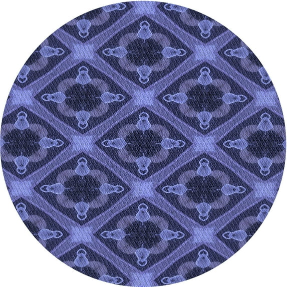 Ahgly Company Indoor Round Patterned Blue Whale Blue Area Rugs, 4' Round
