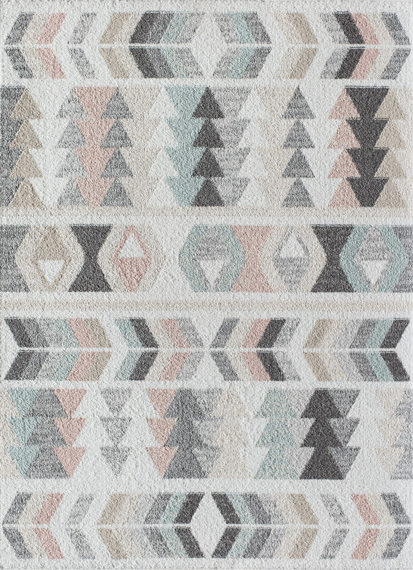 Rugs America Mika MO50A Mint Lime Geometric Contemporary Gray Area Rug, 2'6"x8'