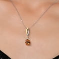 thumbnail image 3 of Gem Stone King 925 Silver and 10K Yellow Gold Ecstasy Mystic Topaz and White Lab Grown Diamond Pendant Necklace for Women | 3.27 Cttw | Gemstone November Birthstone | Oval 10X8MM | With 18 inch Chain, 3 of 6