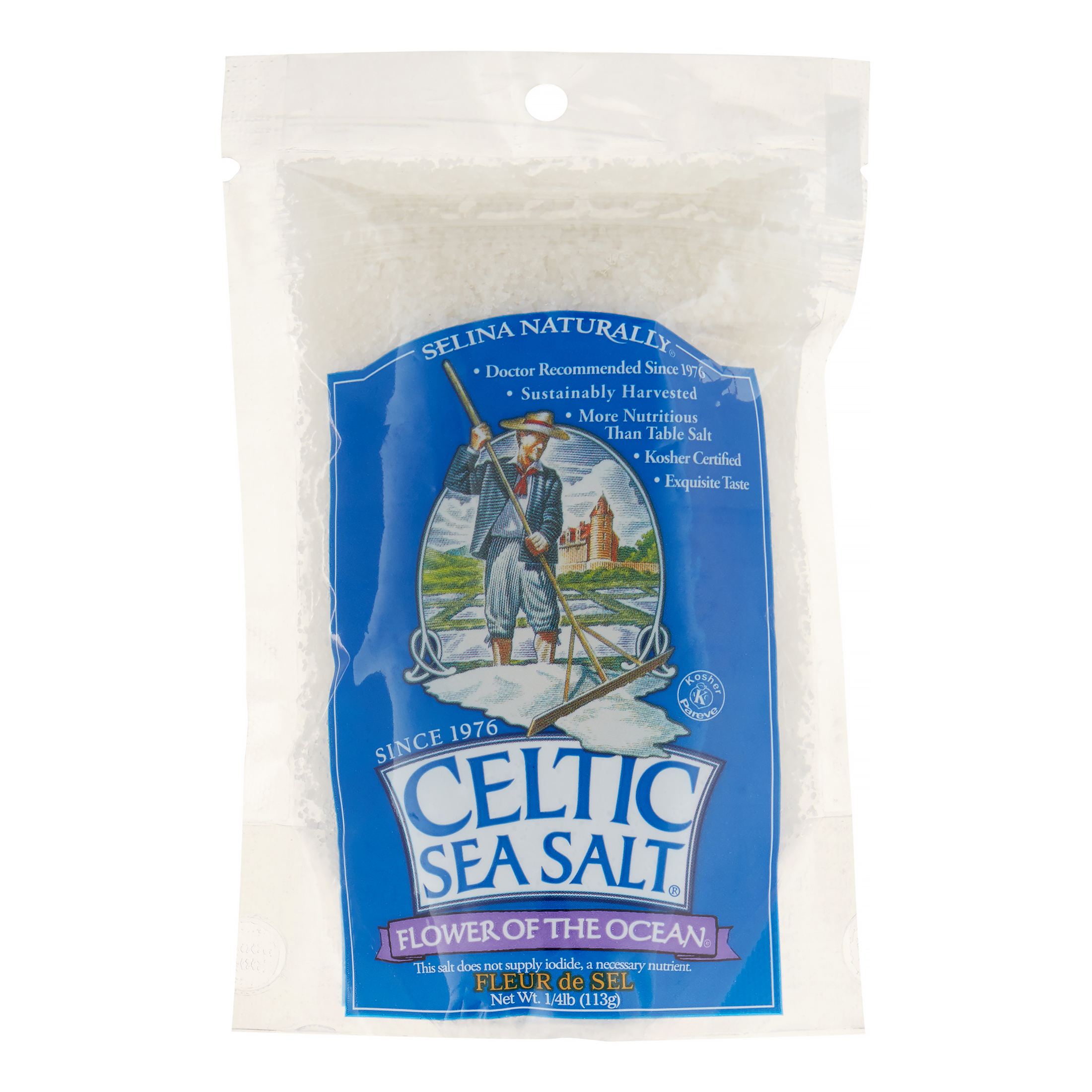Celtic Sea Salt Flower Ocean Salt Bag, 4 Oz