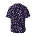 thumbnail image 2 of Wukai Lavender Flowers Men's Casual Short-Sleeve Button Down Shirt - Lightweight Summer Dress Shirt for Daily Wear-Medium, 2 of 7