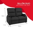 thumbnail image 3 of Sillón Reclinable Doble SRE-284.5 Sport, Atlas del Descanso Color Negro Con Portavasos, 3 of 8