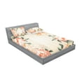 thumbnail image 2 of Ambesonne Floral Fitted Sheet & Pillow Sham Set, Blooming Hydrangea Flowers, Queen, Reseda Green Salmon, 2 of 2