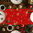 thumbnail image 2 of Red Santa Christmas Cotton Linen Table Runner for Dining Kitchen, Xmas Snowflake Wedding Outdoor Party Tablerunners Decoration, Dresser Scarf Coffee Tablecloth Runners 13x48 Inches, 2 of 9
