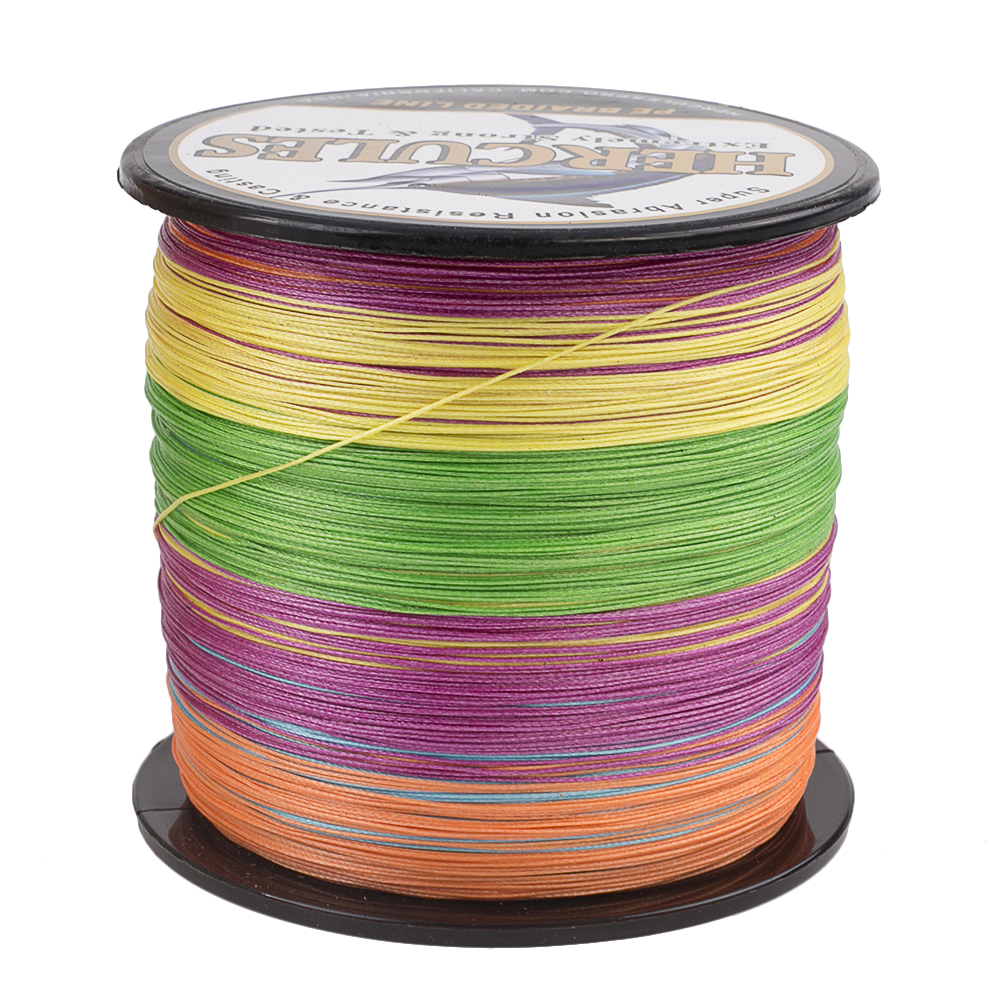 HERCULES Super Cast 1000M 1094 Yards Braided Fishing Line 15 LB Test for Saltwater Freshwater PE Braid Fish Lines Superline 8 Strands - Multicolor, 15LB (6.8KG), 0.16MM
