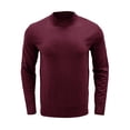 thumbnail image 3 of Niuer Mens Knit Sweater Winter Ribbed Knitwear Sweaters Crew Neck Long Sleeve Casual Tops Solid Color Slim Fit Pullover, 3 of 7