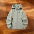 thumbnail image 4 of Ke1Clo Women's Sun Protection Hoodie UPF50+ Loose Zip Up Lightweight Jacket Long Sleeve Casual Solid Outdoor Sporty Tops Army Green M, 4 of 5
