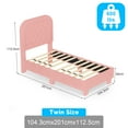 thumbnail image 3 of Ktaxon Twin Size Bed Frame, Upholstered Platform Bed, High Wooden Slat Support, Pink, 3 of 7