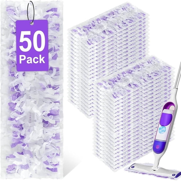 ZQZiQi Disposable PowerMop Mopping Pad Refills Compatible with Swiffers, Wet & Dry Multi-Surface Replacement Mop Pads, 50-Count