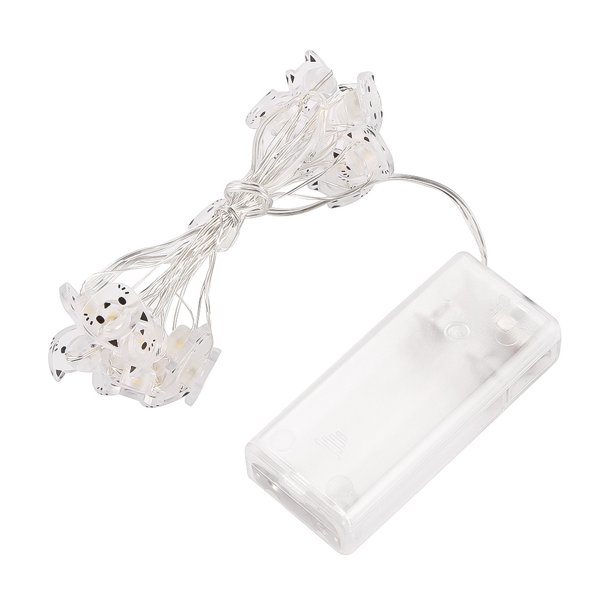 Cadena De Luces De Hadas Con Forma De Gato Con 20 Led Suministros De Fiesta Que Brillan Con Pilas Luz De Cadena Led Con Luz Blanca Cálida Para Decorar El Hogar Del Banquete De Boda Guardurnaity HA015861-00