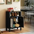 thumbnail image 5 of HOMCOM Sideboard Buffet Cabinet with Storage, Modern Accent Cabinet with 2 Doors and Adjustable Shelf, Coffee Bar Cabinet, Distressed Black, 5 of 9
