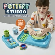 Discovery™ Pottery Studio Motorized Clay Art Station, Includes Wheel, 3 Molds, Tools, Paints, and Air-Dry Clay