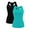 Black/Green, variant on Attraco Women Tank Top with Shelf Bra Racerback Workout Yoga Tops Undershirt Pack of 2