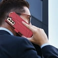 thumbnail image 6 of Nalacover Case for Samsung Galaxy S21 - Card Holder PU Leather Flip Wallet Cover with Magnetic Clasp Stand Hand Strap, Soft TPU Inner Shockproof Anti-Scratches Case for Galaxy S21, Red, 6 of 10