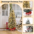 thumbnail image 2 of 4.5 ft Pre-Lit Christmas Tree, Snow Flocked Artificial Xmas Tree with LED Lights & Sleigh Base for Holiday Home Office Party, 2 of 8