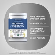 Probiotic and Prebiotic Powder | 20 Billion CFU | 4.76 oz Supplement for Women and Men | by Piping Rock