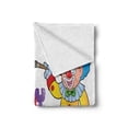 thumbnail image 2 of Birthday Soft Flannel Fleece Throw Blanket, Happy Clown for Party with Colorful Painting Drawing Style Buckets in Print, Cozy Plush for Indoor and Outdoor Use, 50" x 60", Multicolor, by Ambesonne, 2 of 6