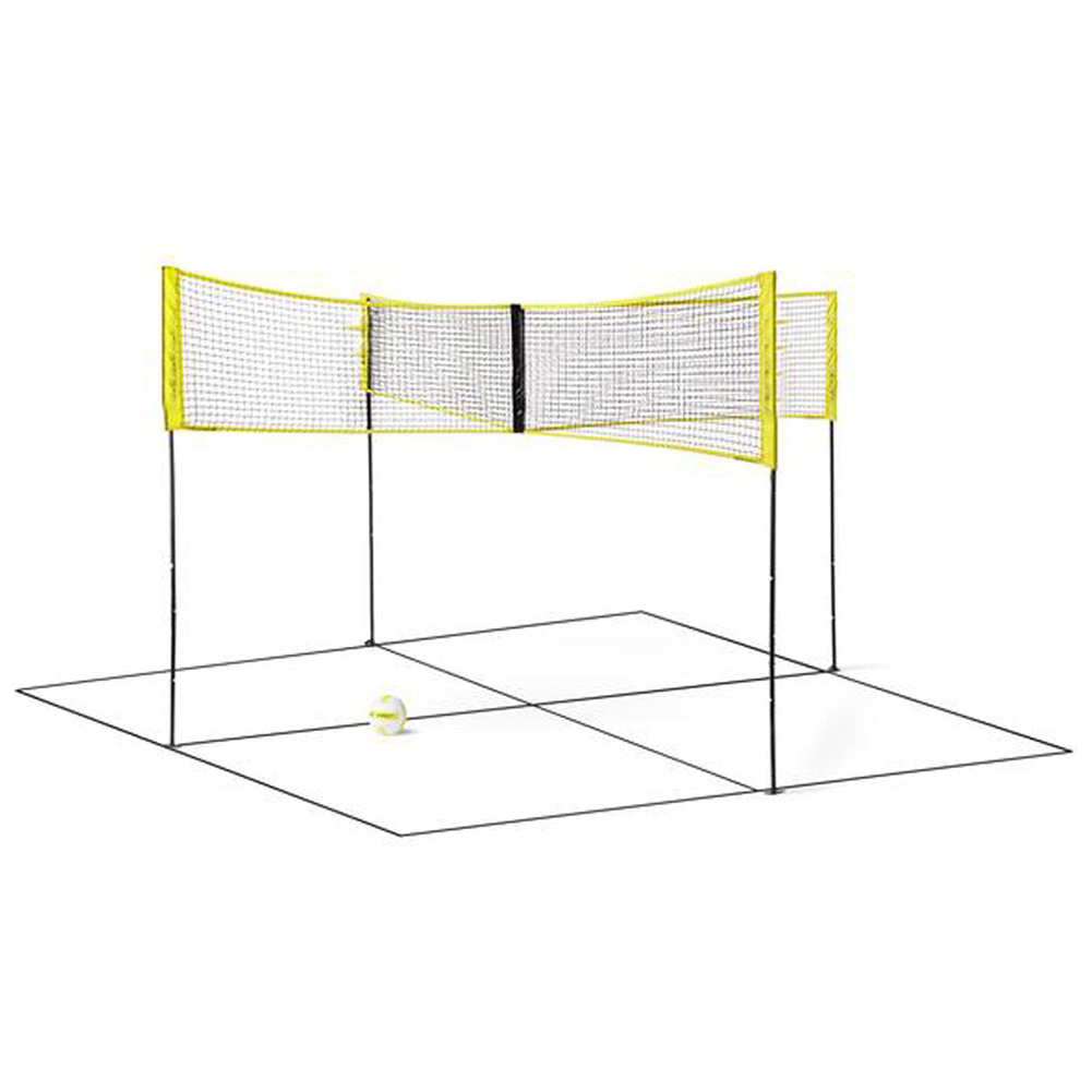 Courtyard Garden Portable Cross Net Badminton Training Net for Outdoor Beach Outdoor Four Square Volleyball Net for Kids and Adults settlede Four-Sided Cross Volleyball Net with Poles Set