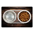 thumbnail image 1 of Chocolate Pet Mat for Food and Water, Rough Dark Timber Texture Image Rustic Country Theme Hardwood Carpentry, Non-Slip Rubber Mat for Dogs and Cats, 18" X 12", by Ambesonne, 1 of 2