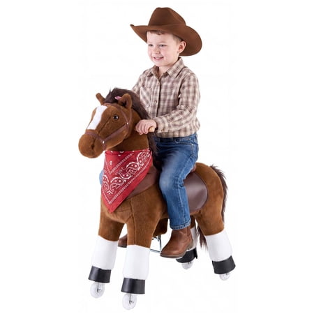 VEVOR Ride On Horse, Riding Pony Toys for Kids, No Battery Required, Smooth Wheels with Anti-Roll Stop Ring, Upgraded Raised Seat, Handles, Sturdy Pedals, 176 lbs Max Load Capacity for Ages 6+