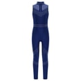 thumbnail image 4 of Zaldita Kids Girls Sparkly Mesh Splice Sleeveless Full Body Gymnastics Leotard Unitard Dance Bodysuit Skating Jumpsuit Navy Blue 10, 4 of 7