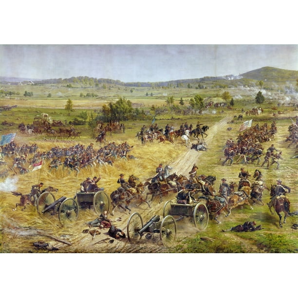 Civil War Gettysburg Nthe 72nd Pennsylvania Infantry Regiment Under General Winfield S Hancock Charging At The Battle Of Gettysburg Pennsylvania July 1863 Detail Of Cyclorama At Gettysburg National Mi Walmart Com