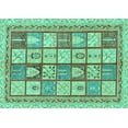 thumbnail image 1 of Ahgly Company Indoor Rectangle Abstract Turquoise Blue Modern Area Rugs, 6' x 9', 1 of 4