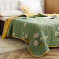 thumbnail image 6 of AZXY Summer Quilt, Queen Size Daisy Print Cooling Quilt, 78.74x86.6 in Polyester Bedspread Coverlet, Lightweight Breathable Washable All Season Blanket for Hot Sleepers, 6 of 7
