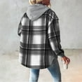 thumbnail image 6 of Xdegoge Fleece Lined Hoodies for Women Zip Up Drawstring Hoodie Coat Vintage Plaid Jackets with Side Pocket Outdoor Keep Warm Jacket Casual Thermal Coats, 6 of 6