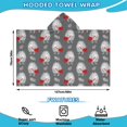 thumbnail image 2 of Cute Hedgehog with Red Bag Pattern Hooded Bath Towel，50"x30" for Ages 3 To 12 Kids, Quick Dry Lightweight Soft Microfiber Hood Beach Towel Cover Up for Kids, 2 of 7