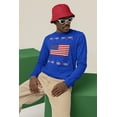 thumbnail image 2 of Old Glory Mens USA American Flag Ugly Christmas Sweater Long Sleeve T Shirt, 2 of 6